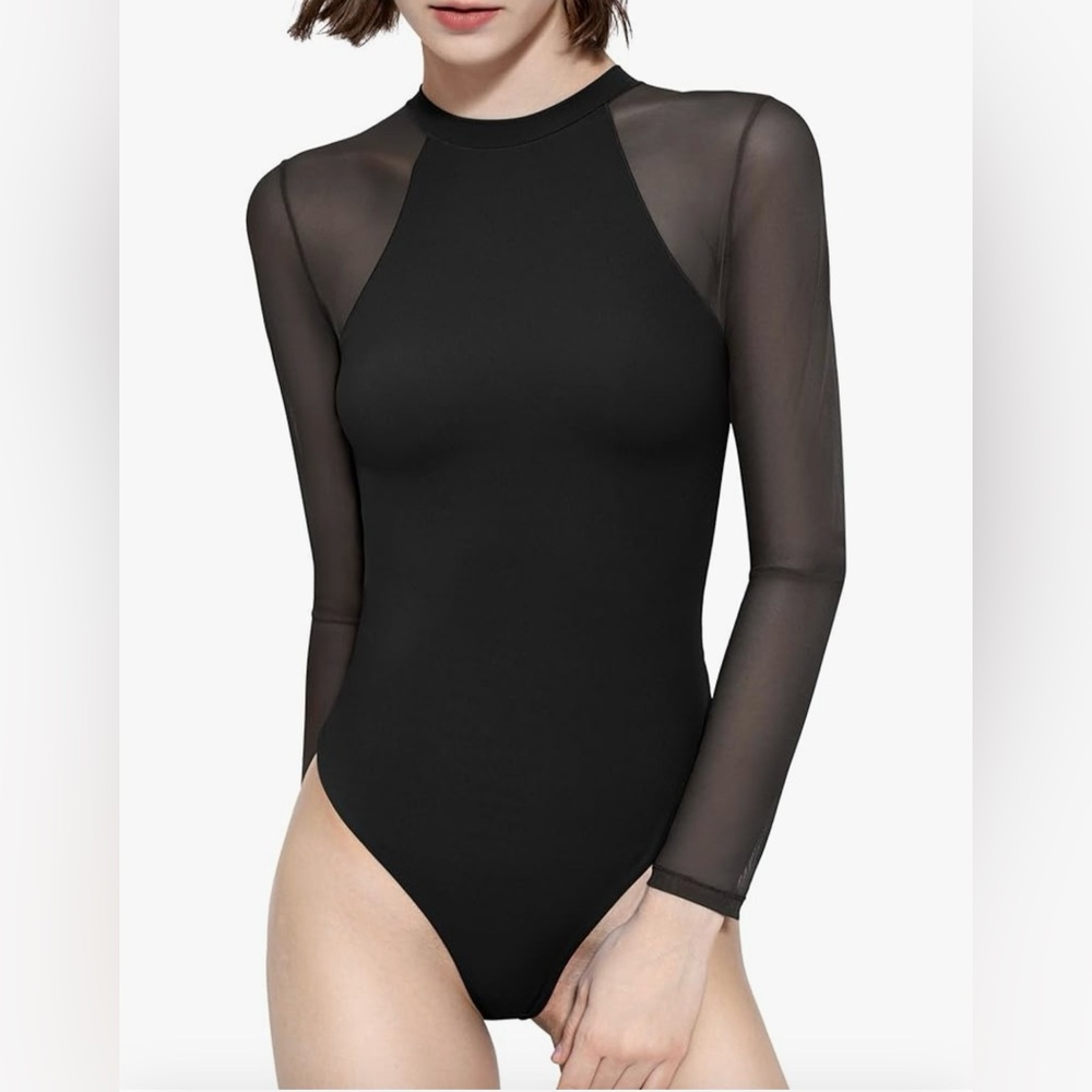 ❌SOLD Mesh Long Sleeve Bodysuit